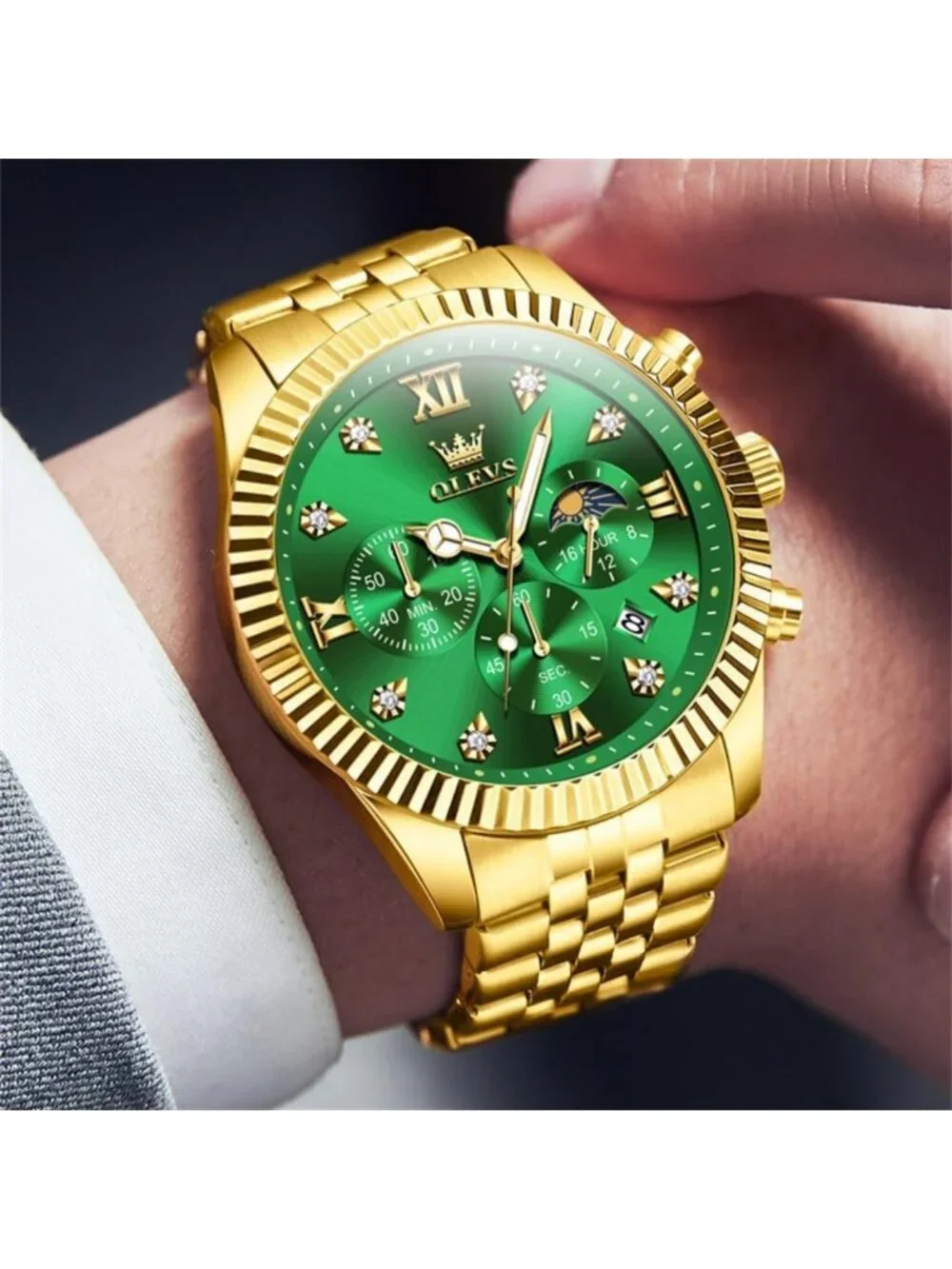 Luxury Stainless Steel Men's Watch | Waterproof Quartz Dress Watch with Big Face